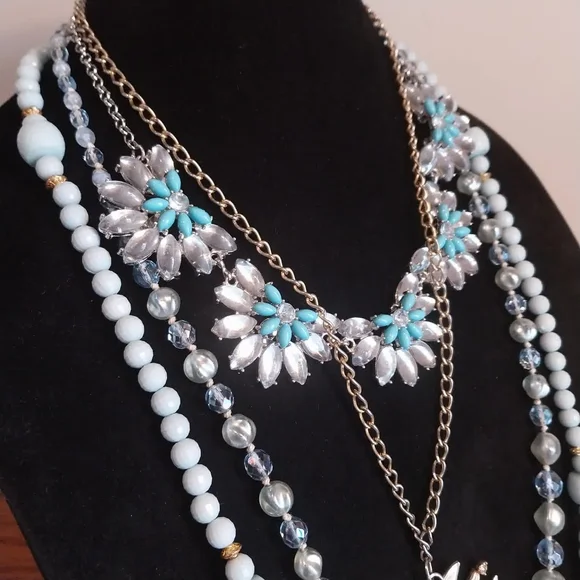 Vintage Light Blue and Gold Women's Bracelet Lot - Picture 4 of 10